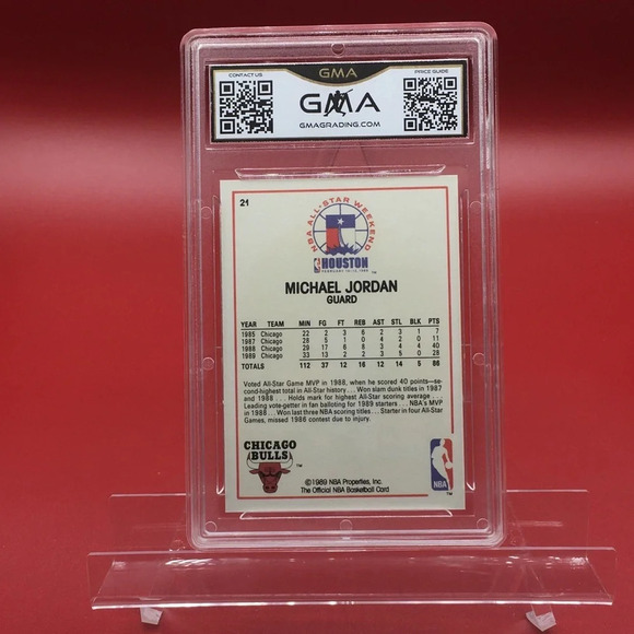 1989 Hoops Jordan All Star Gem Mint 10 Card #21 - Picture 2 of 3